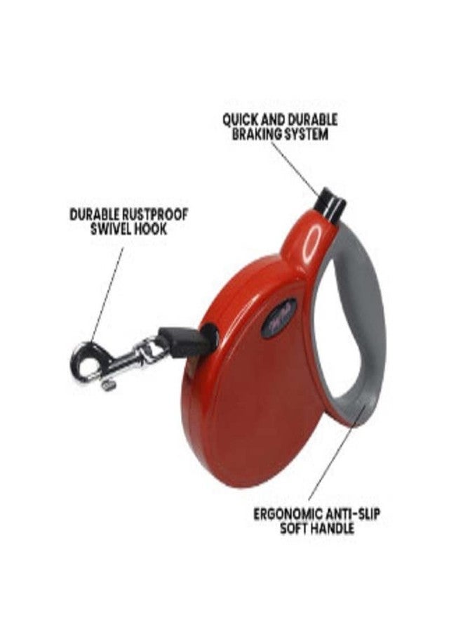 Pups&Pets Dog Leash 3M Retractable Dog Leash Automatic Flexible Dog Puppy Cat Traction Rope Belt Dog Leash, Red Color, Length 3M, Weight Up to 15 Kg - Image 3